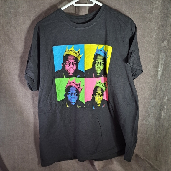 Notorious B.I.G. Other - Notorious B.I.G. Andy Warhol Pop Art Style Black with Neon Graphic Tee VG